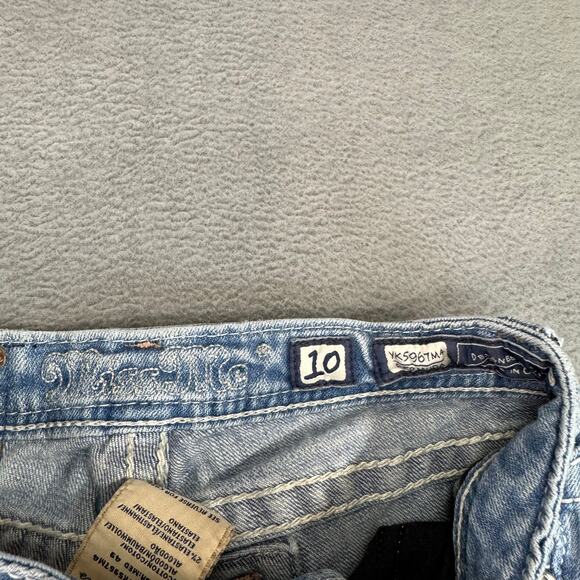 Miss Me Jean Shorts Light Wash‎ Embellished Bling Bermuda 10 Fleur - Picture 3 of 8